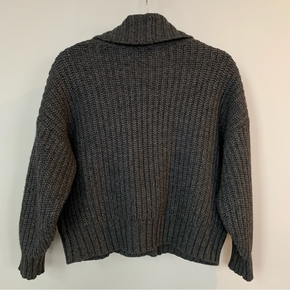 Anthropologie Dark Gray Wool Blend Cardigan Size S - Picture 3 of 7
